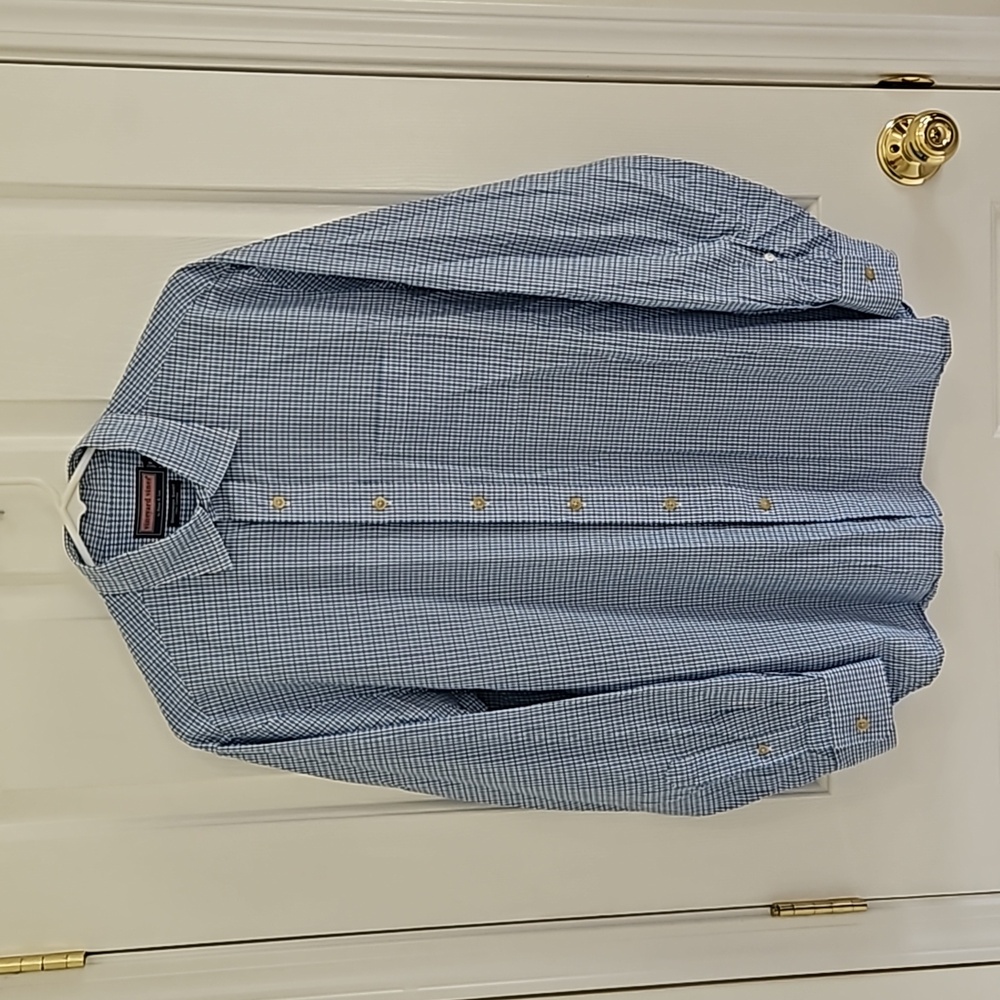 Vineyard Vines Long Sleeve Blue Plaid Shirt!